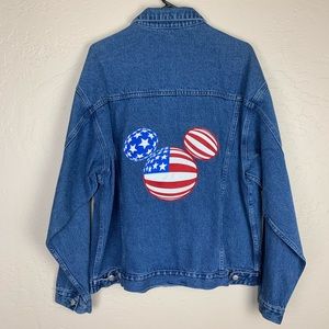NWT Disneyland Resort Patriotic Mickey Jean Jacket